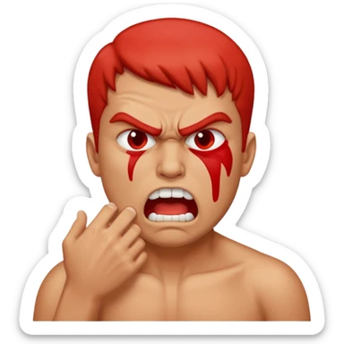 Angry man choking himself sticker