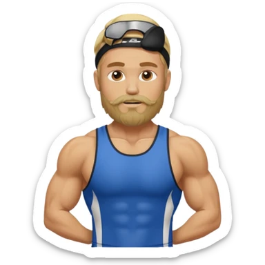 blonde bearded athlete sticker