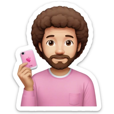 bob ross with a pink short that says im just a girl  sticker