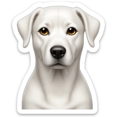 60 pound white dog with black patch on right eye sticker
