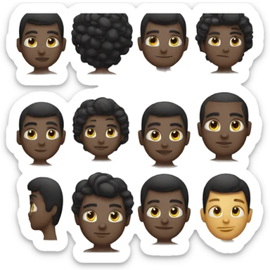 Chico cabello negro y ojos morados sticker