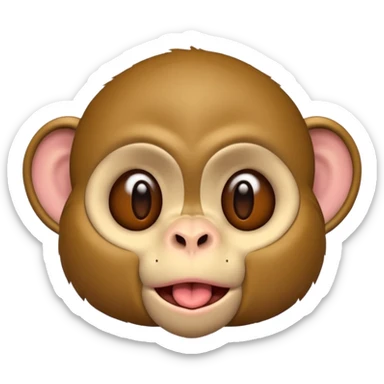 monkey with eyes closed sticking out tongue sticker
