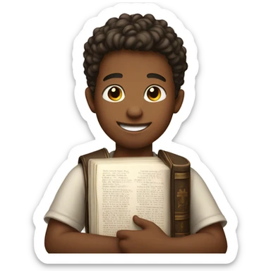 Smiling Boy with bible in arms sticker