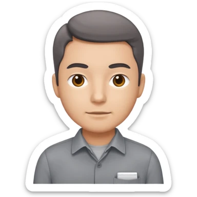 Transportation department, grey office shirt, two front pocket sticker