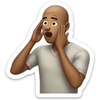 men with hand on his head with amazed reaction sticker