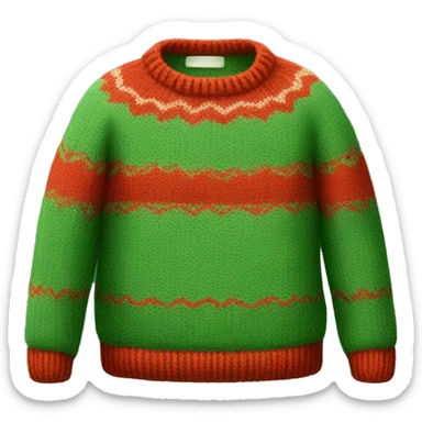 Cozy red and green sweater sticker