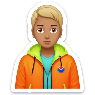 Russian underground fashion neon color jacket sticker