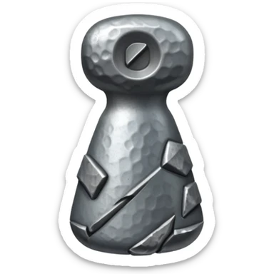 small, fat metal nail with a hammered look sticker