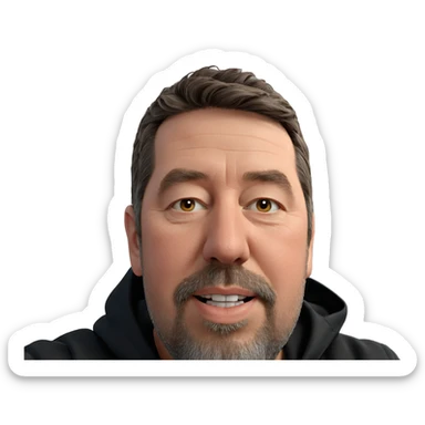 realistic portrait of male with beard sticker