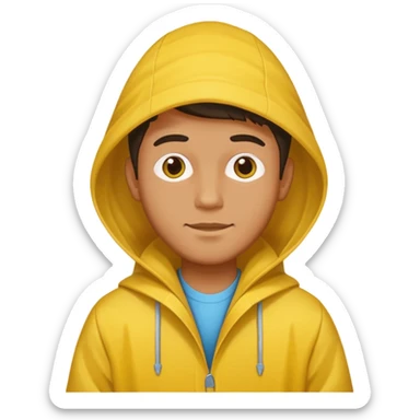 Make a man with a sou’wester, the cap that you use when it rains, and make it yellow and quite big sticker