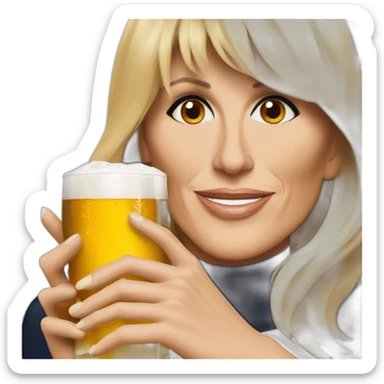 Brigitte Macron qui drink beer sticker