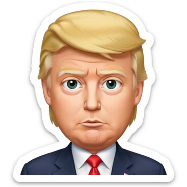 Trump with a flattering expression sticker