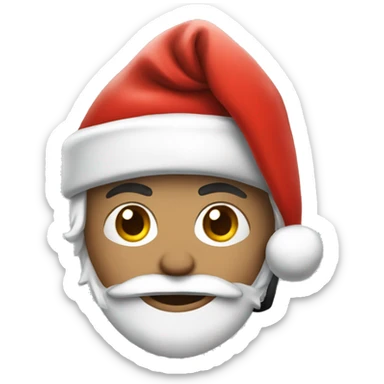 Hockey player with a Santa hat sticker