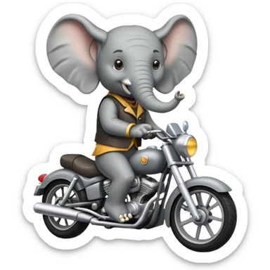 Elephant riding a motorcycle  sticker