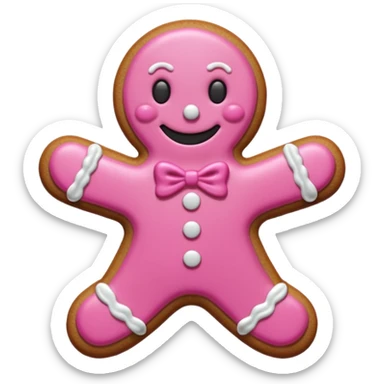 pink gingerbread man sticker