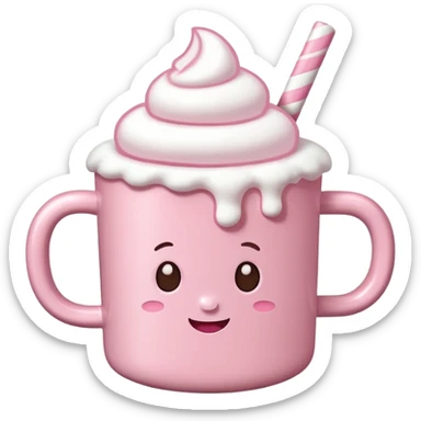 heiße Schokolade mit Marshmallows pink . Keine Gesichter  sticker