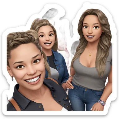 friendly gathering of stylish girls sticker