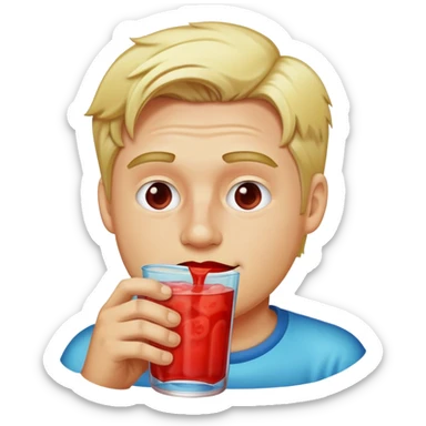 Blonde man drinking kool aid  sticker