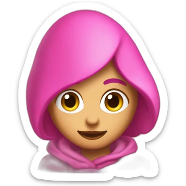 pink fire cel shaded sticker