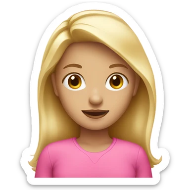 blonde girl wearing pink  sticker