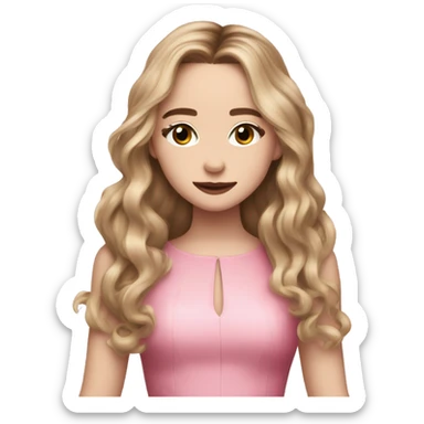 Sabrina carpenter full body singing with pink dress sticker
