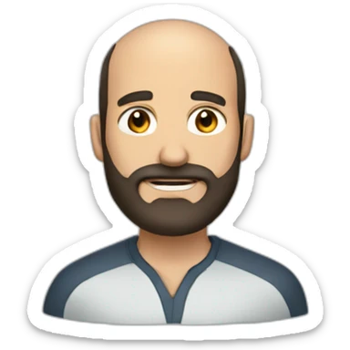 man, full beard, dark hair, receding hairline sticker