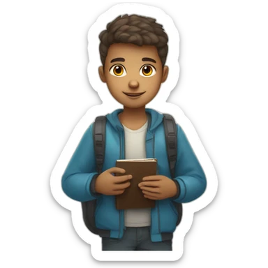 christian boy with ukranian flag colors on face holding passport and bible in hands sticker