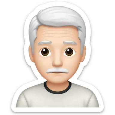 pure white hair, cute mature Boy, black eyebrows sticker