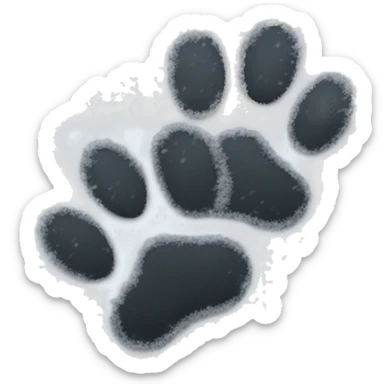 Two paw prints in snow sticker