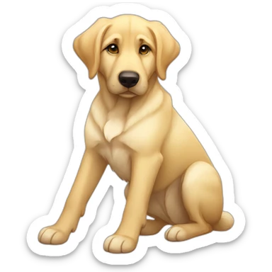 Light yellow lab floppy ears German shepherd mutt chubby sticker