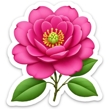 camélia flower with bud hot pink  sticker