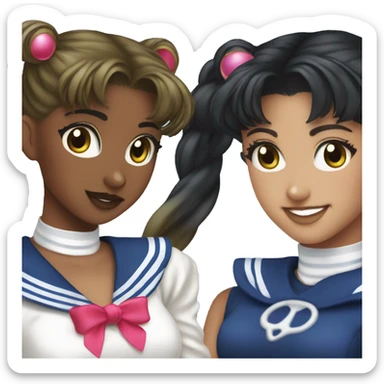 Brunette and olive skin sailor moon (not black or indian) sticker