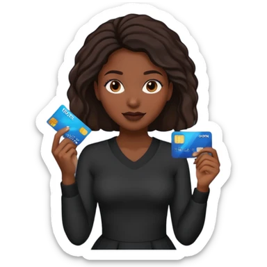 Credit card black women 
hands sticker