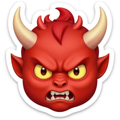 angry baby devil face sticker