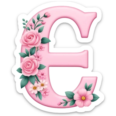 Pink romantic alphabet letter sticker
