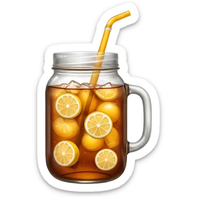 Ice tea in a mason jar sticker