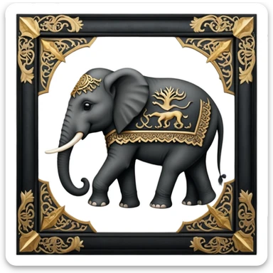Republican Party elephant but in a Game Of Thrones Intro Sigil Form - in a square picture frame sticker