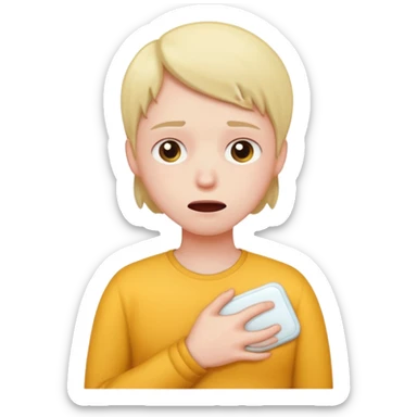 A person with stomach ache sticker