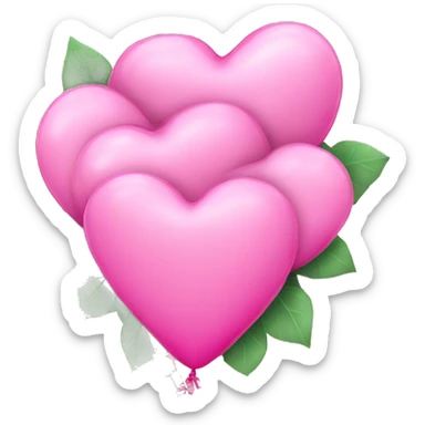 Pink heart balloon bouquet for wedding sticker