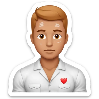 Hot engineer with kiss marks and muscles sticker