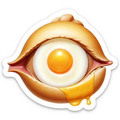 Chicken pieces with liver and egg yolk surrounding a central eye that beams light to patches of skin. The vitamin A-rich foods glow with golden energy that flows through the eye and onto the skin, showing improved vision and skin regeneration. sticker
