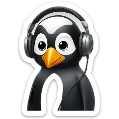 Dj penguin sticker