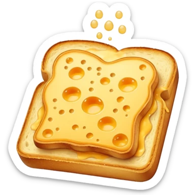 Closed cheese toast without a face sticker