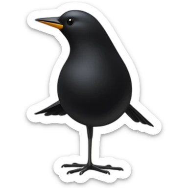 eames black bird sticker