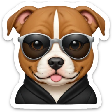 Perro staforfire bulo terrier con lentes de sol sticker