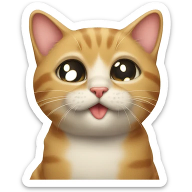 Cat kissing another cat on lips sticker