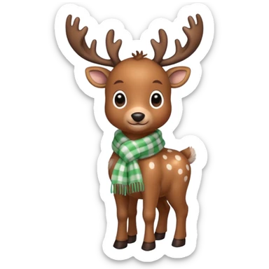 reindeer baby  cute, full body scarf  sticker