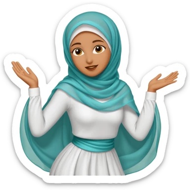 fully veiled woman dancing face also sticker