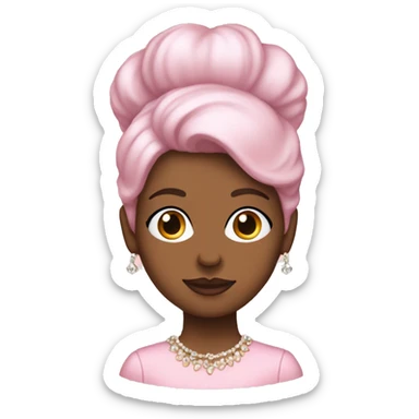 Woman wearing a baby pink bouffant dress sticker