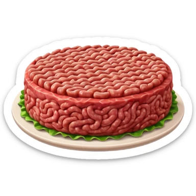 raw ground meat object icon, fresh minced beef, 3D cartoon, mobile game icon style, clean background, soft shadow, no text, no watermark sticker